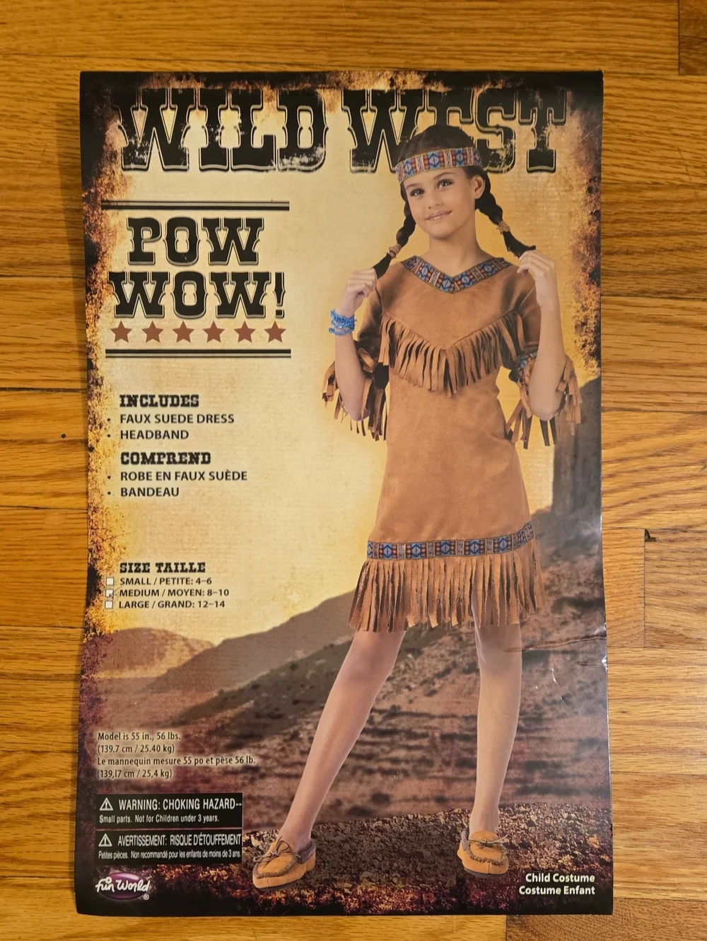 NWOT Girls Native American Costume Sz M (8-10)